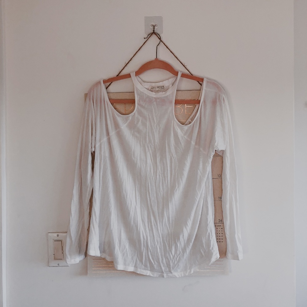 White Cut Out Top